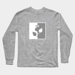 Flower, gray and white abstraction Long Sleeve T-Shirt